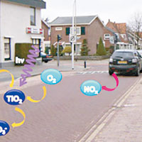 荷蘭有科學家研究出在石屎路面上鋪上含有鈦金屬的化學面層，可以移除污染物中的氮氧化物。（互聯網圖片）