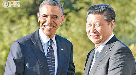 國家主席習近平（右）與美國總統奧巴馬（左）早前會面。李克強稱中美關係緊密。