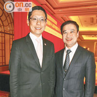 黃傑龍（左）及太興飲食集團主席陳永安（右）齊現身。