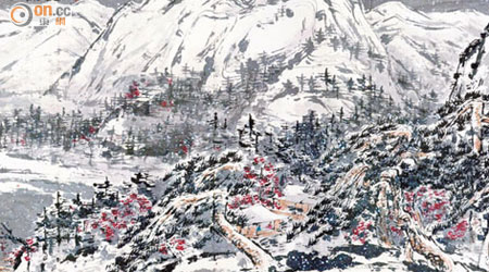 失蹤的名畫《山色蒼茫釀雪天》。