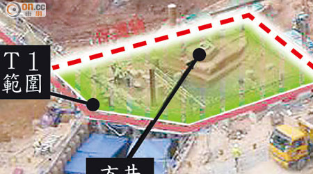 港鐵計劃在宋井及明渠等旁興建保護牆（虛線）。