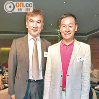 香港品牌總商會副會長黃業光（右）與立法會議員鍾國斌（左）相識多年，談論營商之道，分外投契。