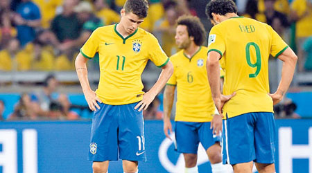 巴西恥辱大敗，球員極度傷痛。