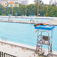 深水埗公園泳池昨日因救生員人數不足提早閉館。（何頴賢攝）