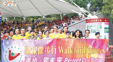 昨日有近千人出席糖尿聯會舉行的健步日。（梁可瑩攝）