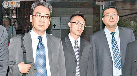 上訴人（左起）鄧旭波、蘇嘉瑋及梁盛志昨終審上訴失敗，即時收監。