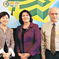 葉玉如（左）與外國專家Maria Carrillo（中）出席研討會。