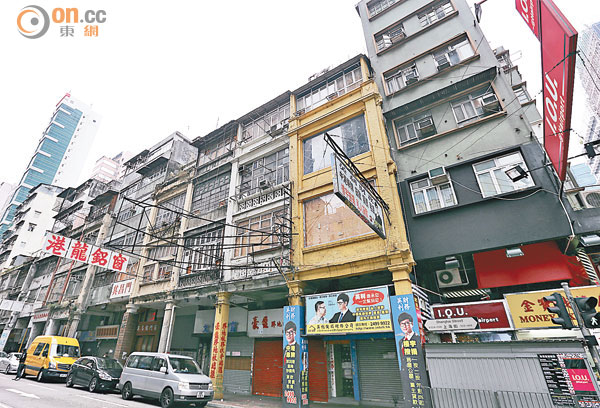 市建局預計上海街/亞皆老街活化項目最快二○一九/二○年完工。（朱先儒攝）