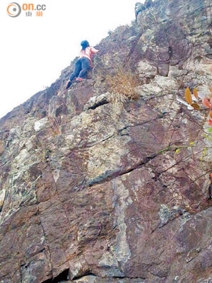 「自殺崖」位於飛鵝山西南方的山脊頂，地勢險要。（資料圖片）