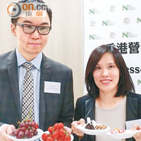 吳彥慈（右）表示，中學生可選擇三文治、水果等食物作午膳。