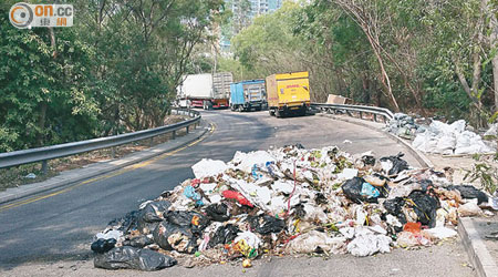 本報曾揭發三號幹線近荔枝角支路被人傾倒家居垃圾及建築廢料。