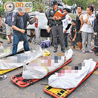 三名港人及泰籍司機當場死亡。