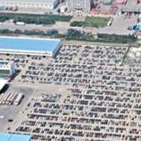 爆炸前 <br>瑞海國際倉庫發生爆炸前，車場內新車排列整齊。（互聯網圖片）