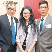 香港龍舟代表隊前成員鍾志樂（左起）、視藝科教師張寶雯及傑青會副主席姜炳耀對社會及環境議題非常關心。（徐家浩攝）