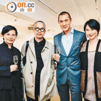 本地著名設計師又一山人及太太Jessie（左二及一）、與中華國術總會創辦人趙式慶及太太鄭慧師（右二及一），均非常熱衷於文化藝術保育。