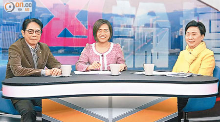 黃國健（左）與劉慧卿（右）出席「ontv東網電視」節目《正反論壇》，討論高官外訪問題。