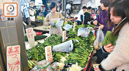 寒潮上月襲港，蔬菜等食物加價，市民百上加斤。（資料圖片）