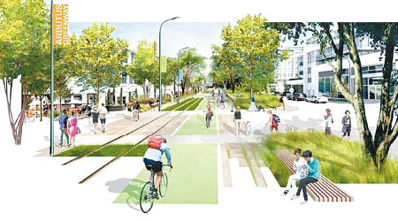溫哥華把一條廢棄的鐵路線改建成集步行和單車路線的綠色走廊。（互聯網圖片）