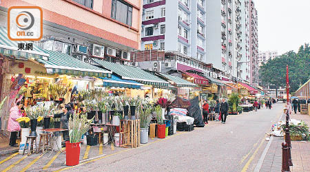 香港有七處酌情容許範圍，其中旺角花墟可延伸擺賣至舖前三呎。（資料圖片）