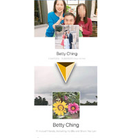 馮程fb專頁主相由家庭照變成烏雲密布的天空及兩朵花。