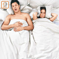 睡眠窒息症患者有嚴重鼻鼾，影響枕邊人。