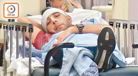 尖沙咀<BR>遇襲巴籍漢在醫院接受治理。