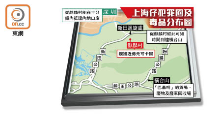 上海仔犯罪圈及毒品分布圖
