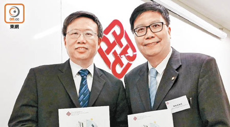 滕錦光（左）及陳炳泉（右）希望聯盟可拉近大學、政府及業界三方的距離。（楊嘉莉攝）