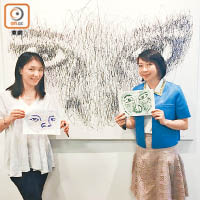 羅詠詩（右）同東華前總理梁煒茵（左）幅畫有啲似猴子。