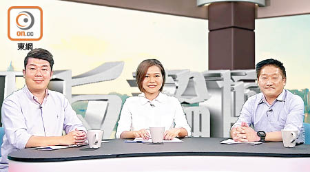 劉國勳（左）及陳國強（右）出席《正反論壇》激辯新移民人數增加對港影響。