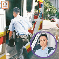 警員（圓圖）手肘受傷。