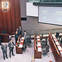 在非建制議員離場抗議下，梁君彥當選立法會主席。