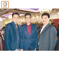 王嘉源（左起）寄語創業一定要放低面子，旁為姜炳耀及工程師黃敬。