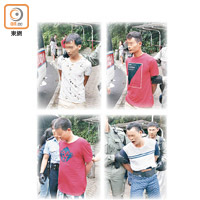 警方在清水灣下洋村附近山坡拘捕四名疑犯。（張世洋攝）
