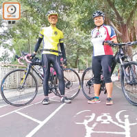 癌症康復者Jennifer（右）及Oceann（左）將參與單車十日環台籌款活動。（楊嘉莉攝）