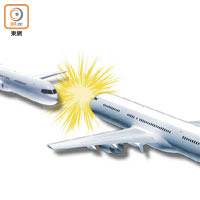 上星期六一班國泰航機與另一航機發生間距不足的事故。（設計圖片）