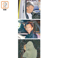 元朗<br>（上至下圖）毒品快餐車的男司機、男乘客及女乘客被捕。