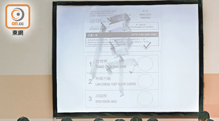 今次選舉合共有四張廢票，其中一張有選委寫上粗口。（黃仲民攝）
