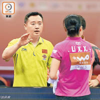 孔令輝（左）被暫停中國女乒主帥職務，圖為他過往帶隊出賽。（資料圖片）