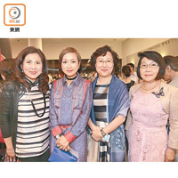 孔美琪（左起）、陳徐巧嬌、王蓓芬同蔡關穎琴喺音樂會碰頭。