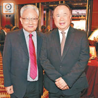 余鵬春（右）同吳宏斌（左）係商界老行尊，兩人經常在政府諮詢架構內相見。