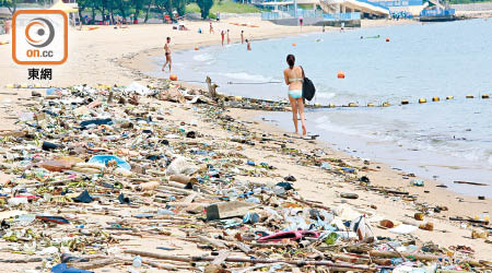 2017年8月<br>過去有不少沙灘滿布垃圾，政府被轟處理垃圾各自為政。（資料圖片）