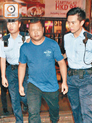 在蘭桂坊涉嫌襲擊的尼泊爾男子被帶署調查。