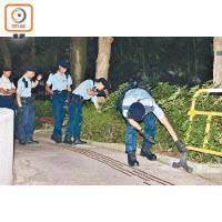 警察機動部隊人員在九龍公園搜索。（梁鑫文攝）
