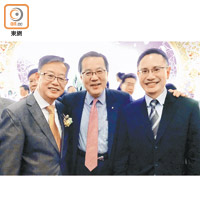 珠寶業界有喜事，香港鑽石總會一班老細包括主席周傑成（左起）、創會會長馬墉宜同副主席姚蔚然都拉隊去暢飲。