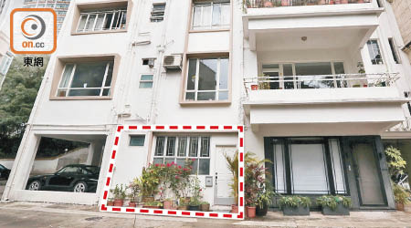 毛孟靜位於淺水灣道寓所「車房變住宅」（紅框示），涉嫌違反土地用途。