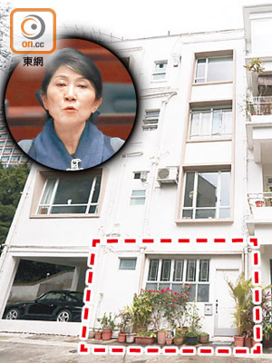 有議員不點名批評毛孟靜（小圖）「車房變住宅」（紅框示）至今仍未還原。