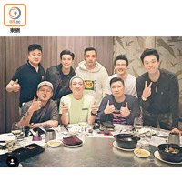 李璨琛（前排左二）的instagram顯示當晚與一班藝人朋友吃開年飯。