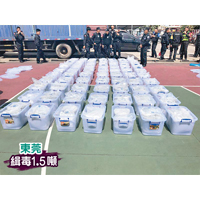 警方於東莞繳獲的毒品粉末。