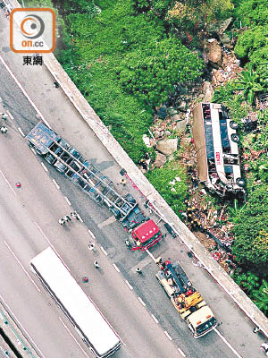 ○三年屯門公路一輛載着多名上下班市民的巴士墮橋，造成二十一死二十人傷。